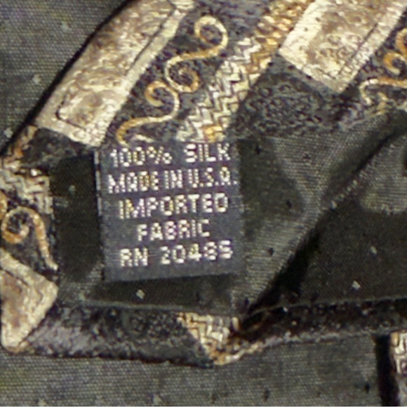 NEW Vtg Stafford Black and Gold Geometric Tie - Picture 4 of 5